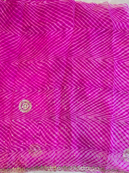 Pure Kora Silk Lehriya Saree