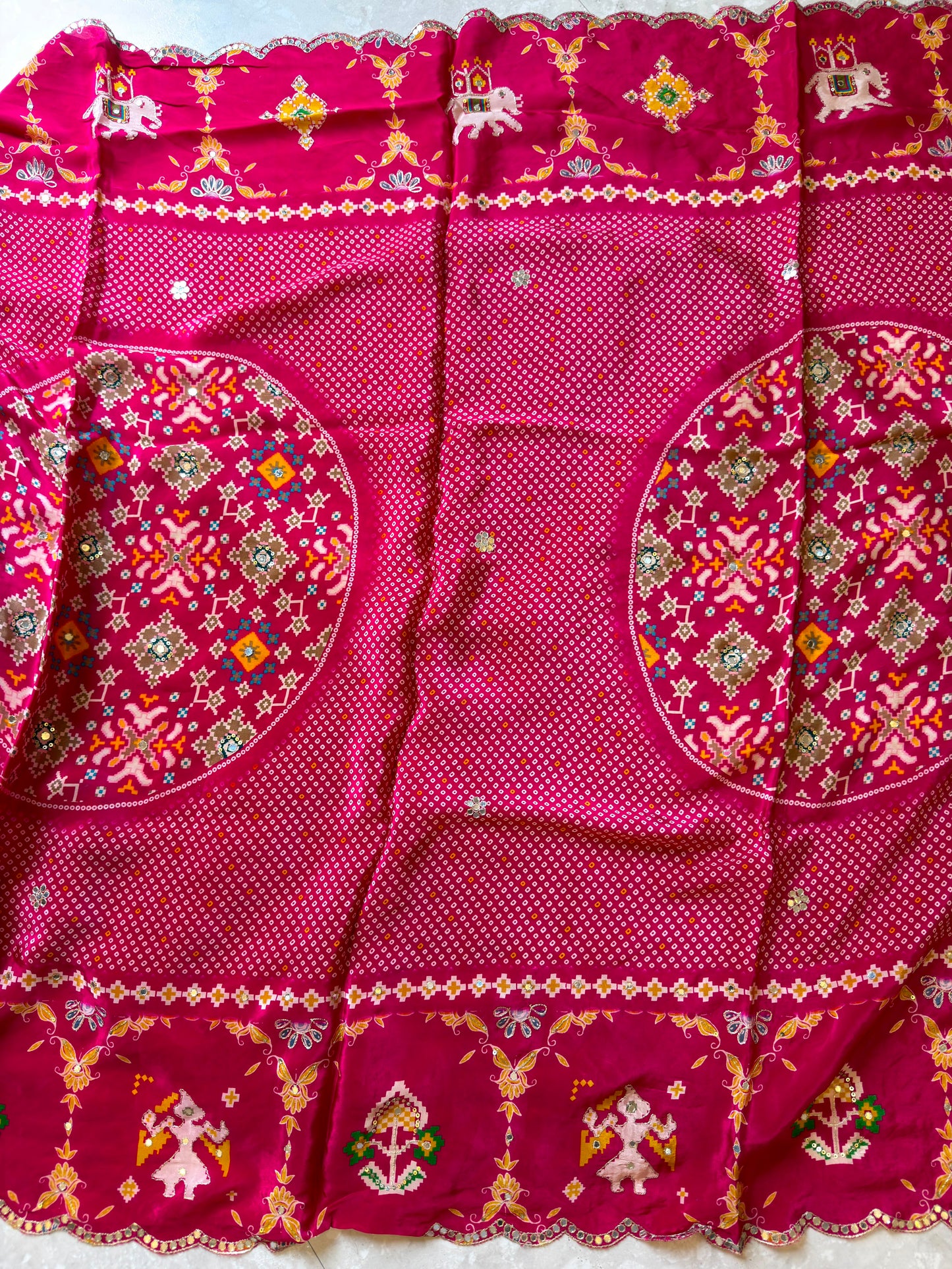 Traditional Patola and Bandhani Saree