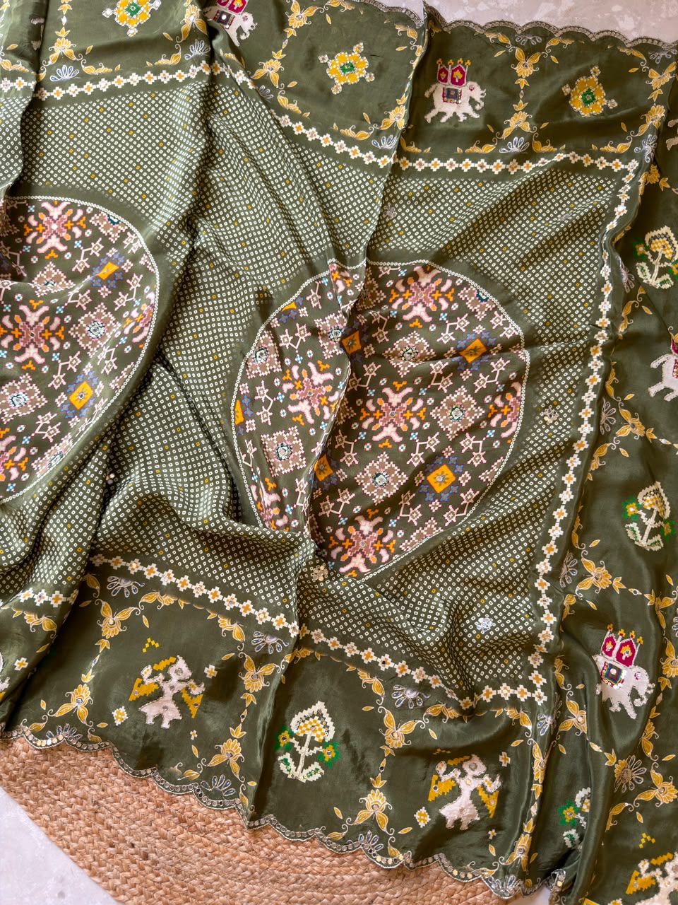 Traditional Patola and Bandhani Saree