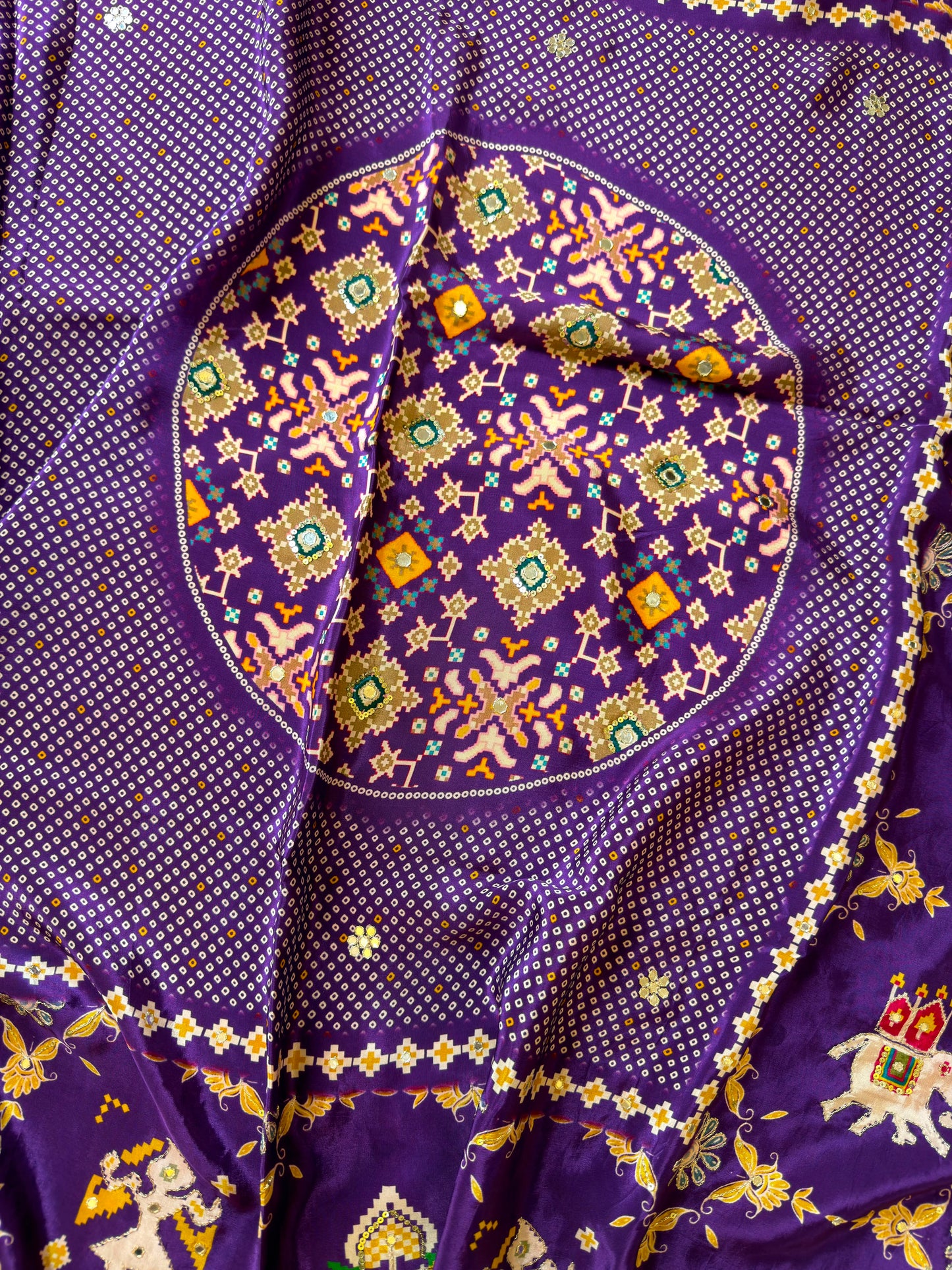 Traditional Patola And Bandhani Saree