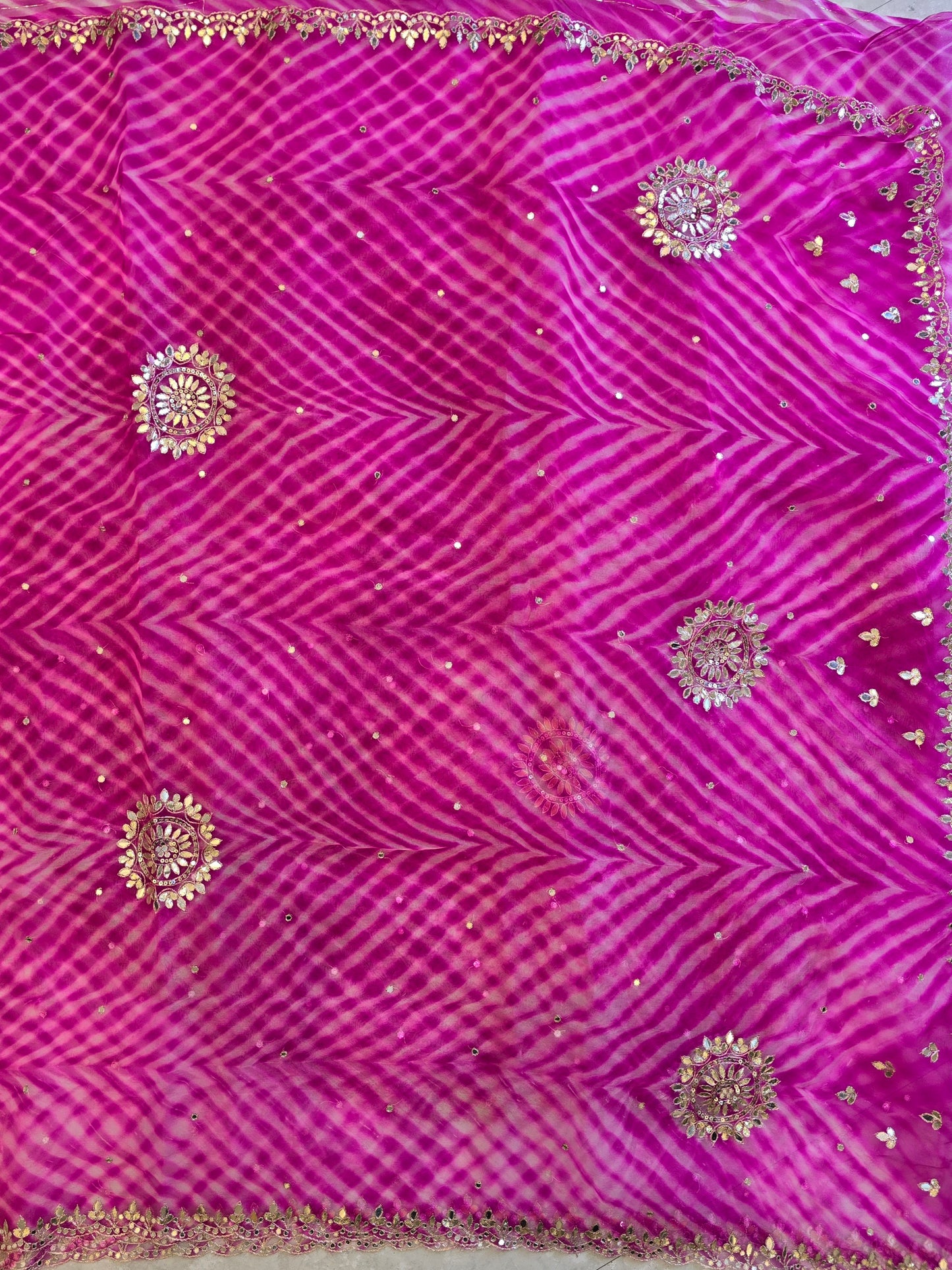 Pure Kora Silk Lehriya Saree