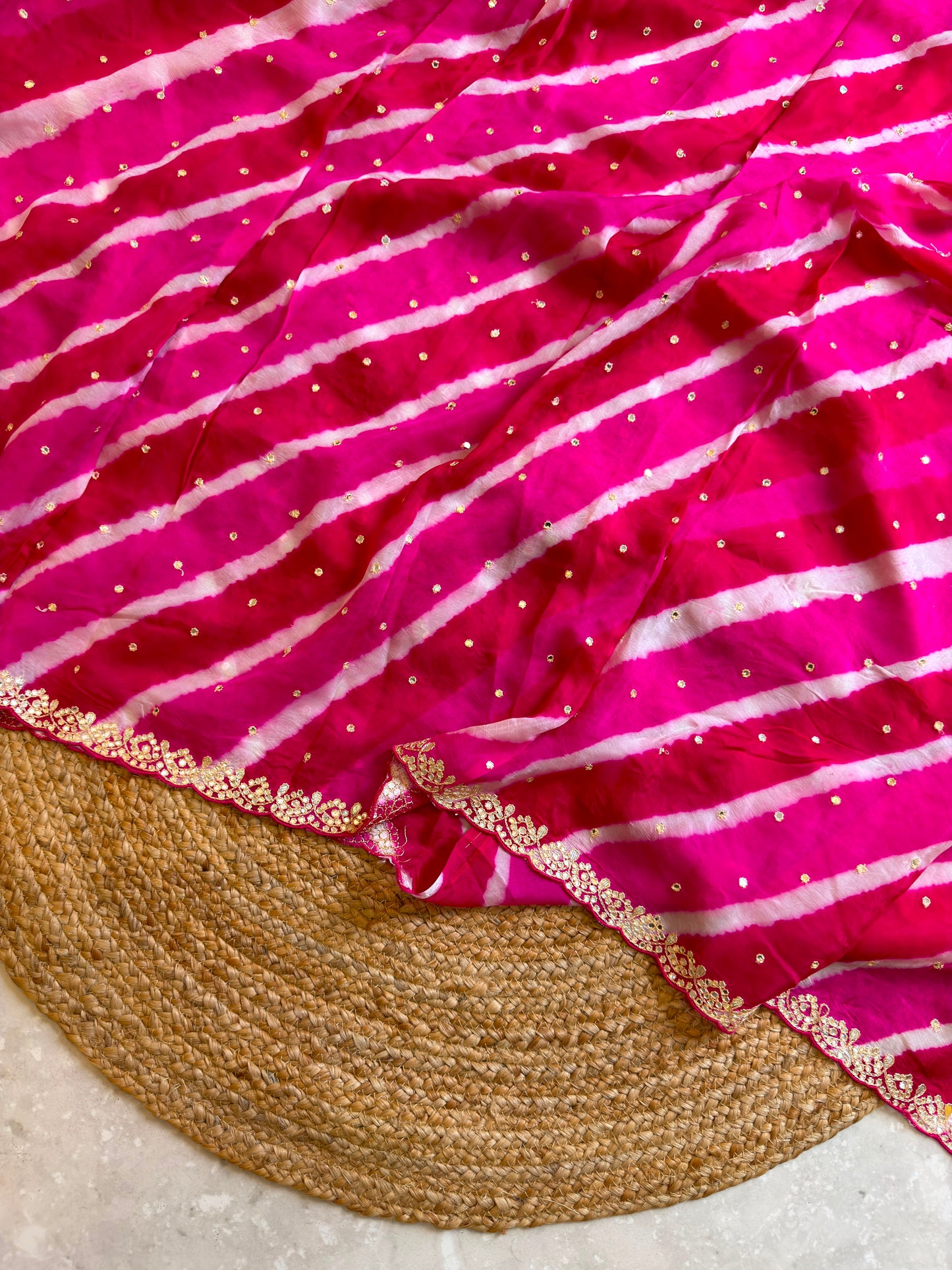 Lehriya Saree With Heavy Blouse