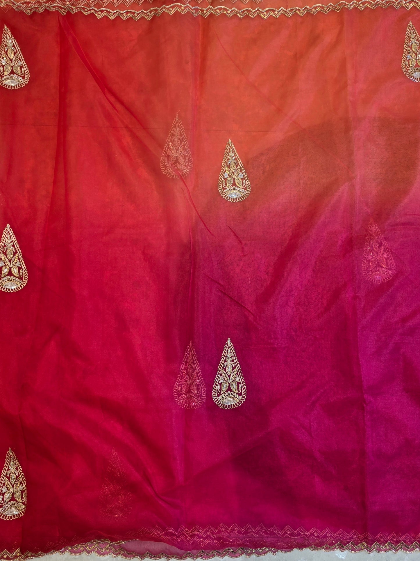 Organza Vintage Hand Work Saree
