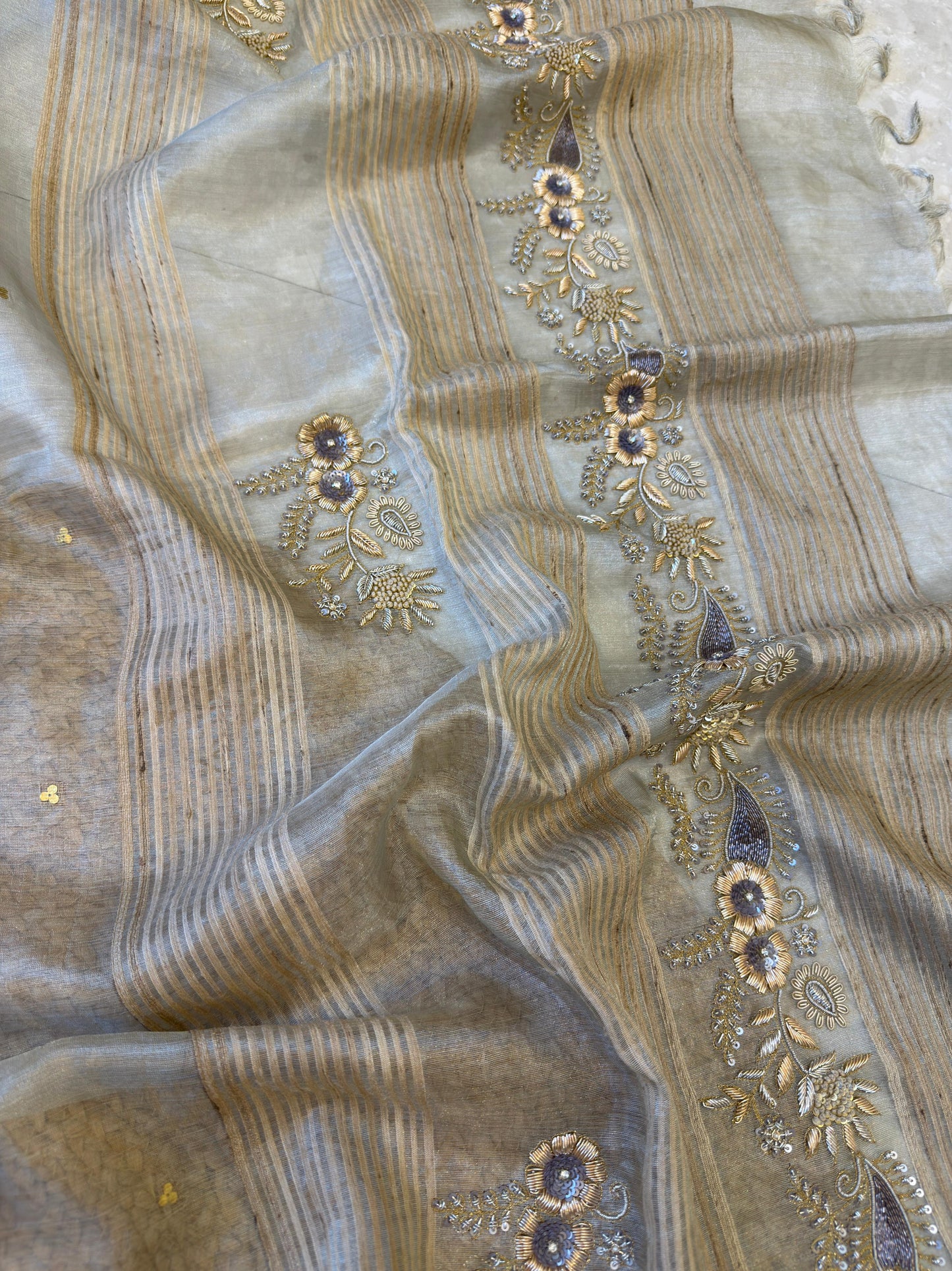 Pure Tissue Heavy Blouse Saree