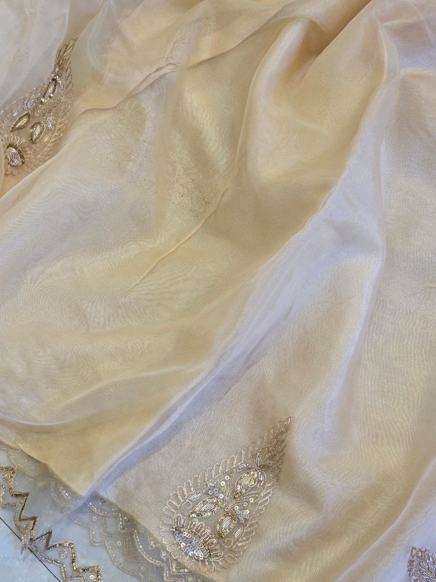 Organza Vintage Hand Work Saree