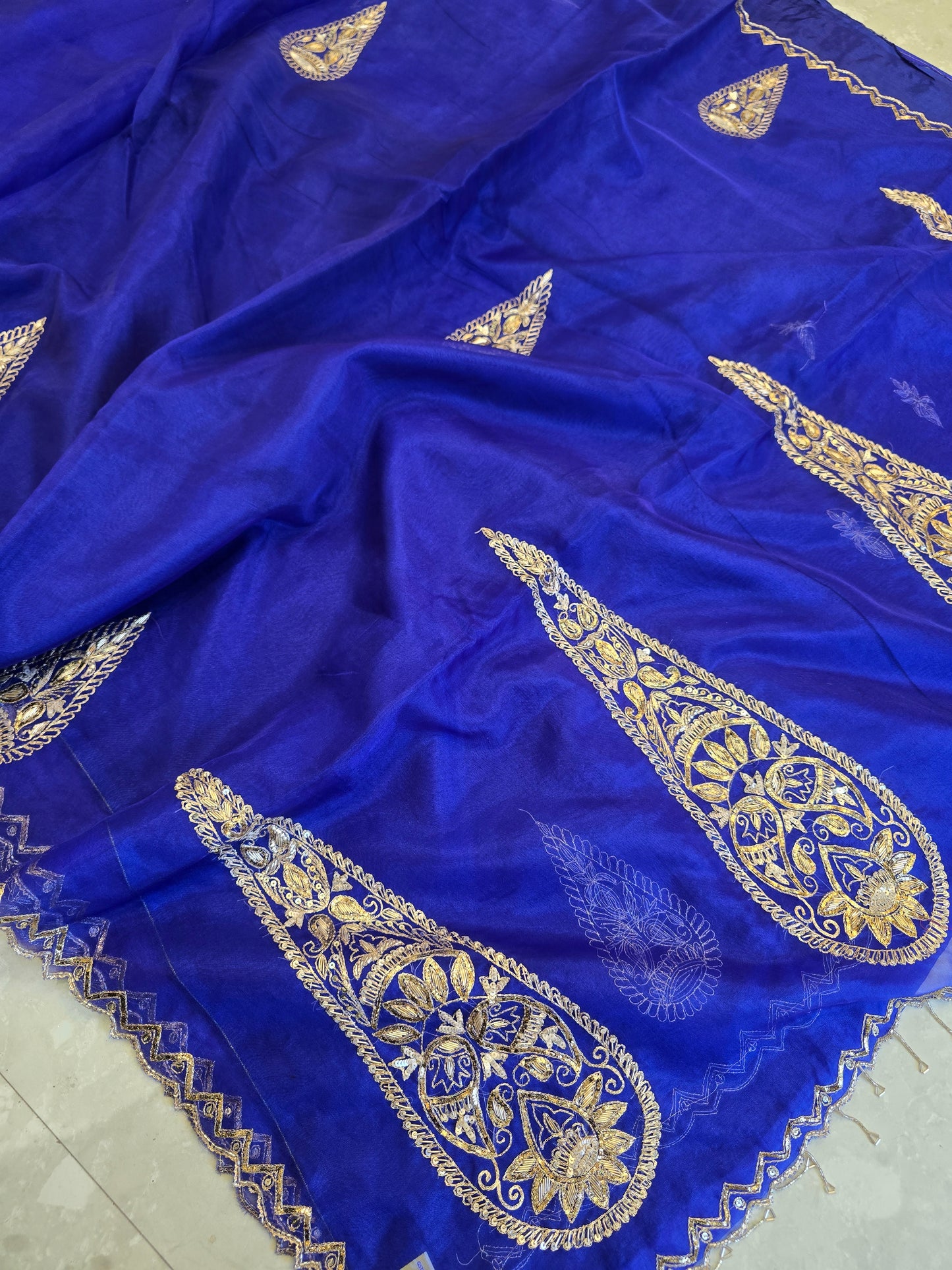 Organza Vintage Hand Work Saree