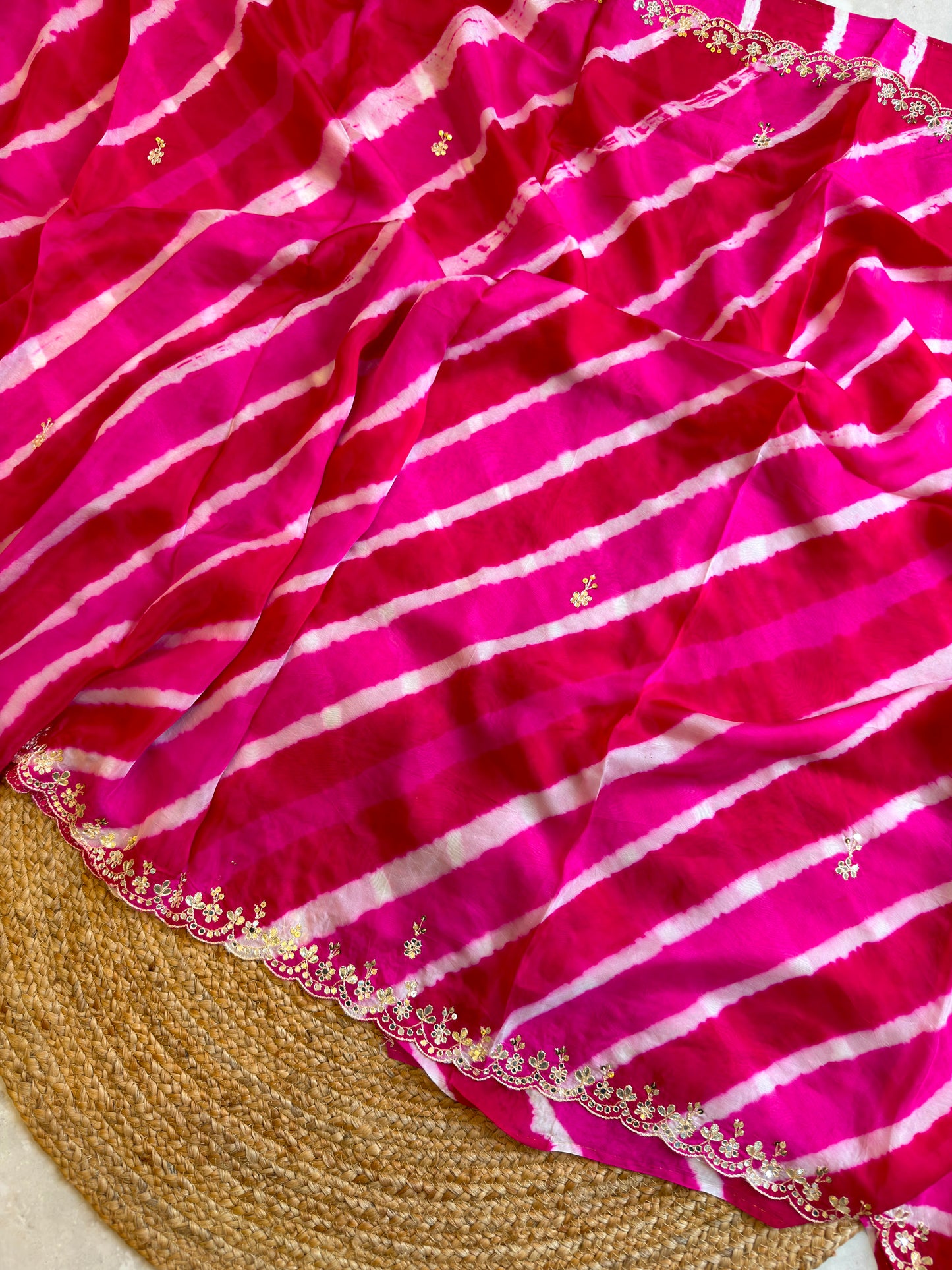 Lehriya Saree With Heavy Blouse