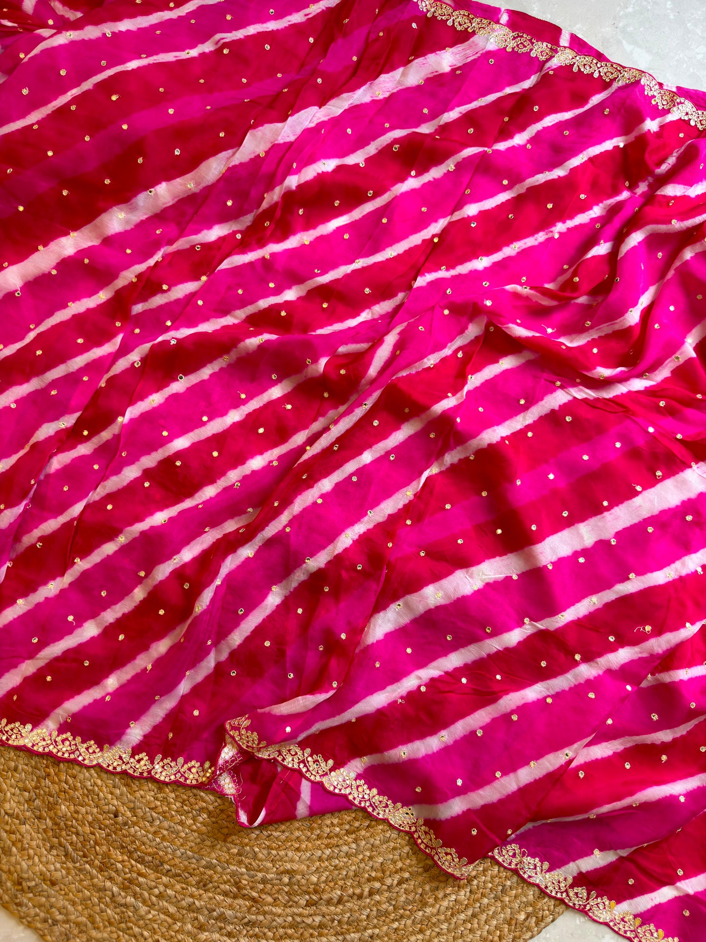 Lehriya Saree With Heavy Blouse