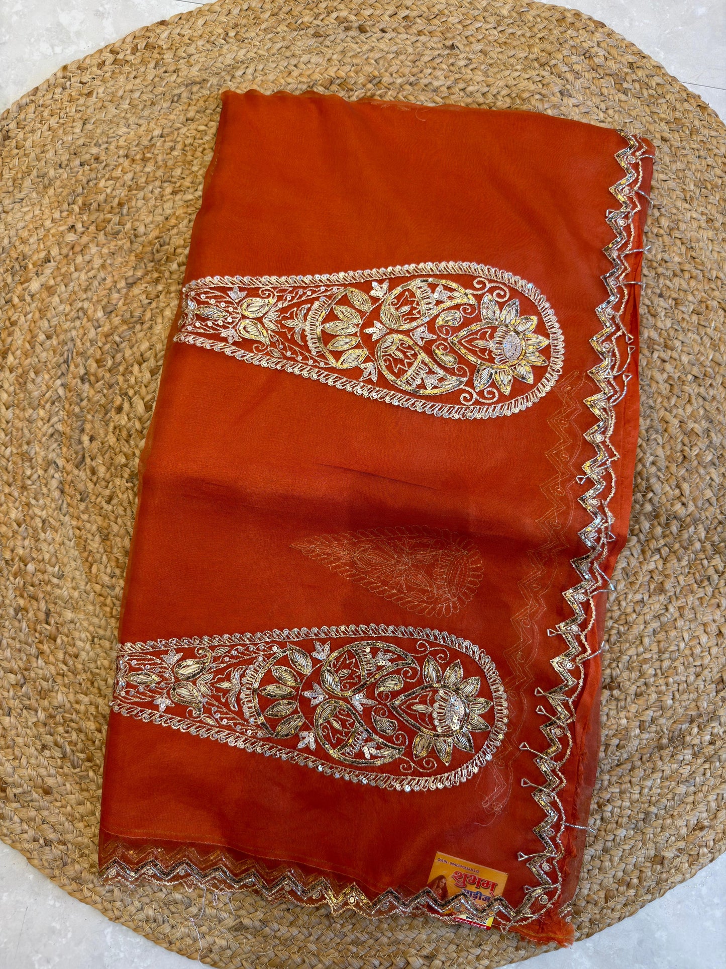 Organza Vintage Hand Work Saree