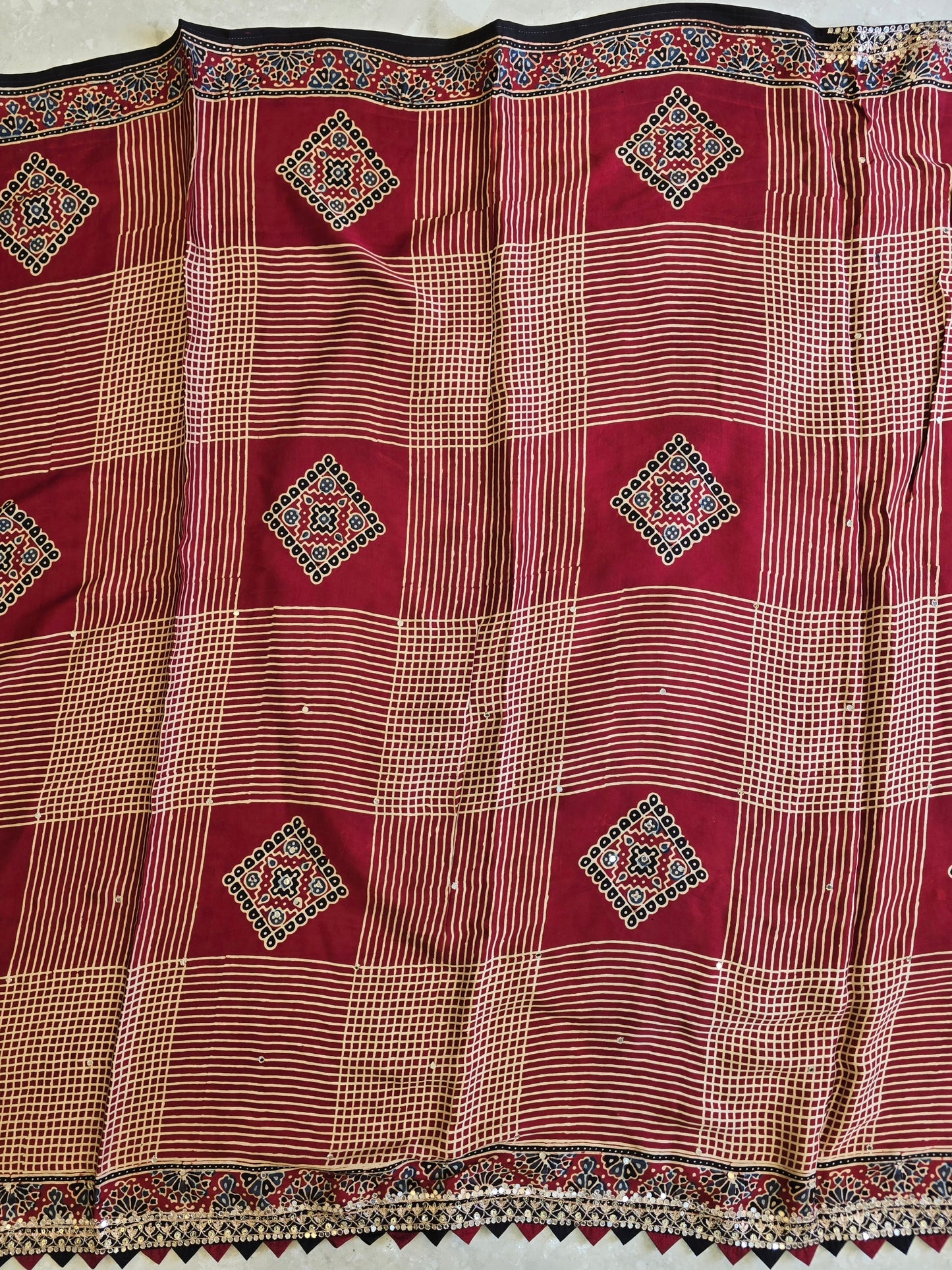 Pure Ajarakh Saree