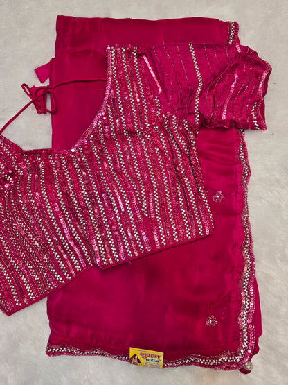 Heavy blouse saree