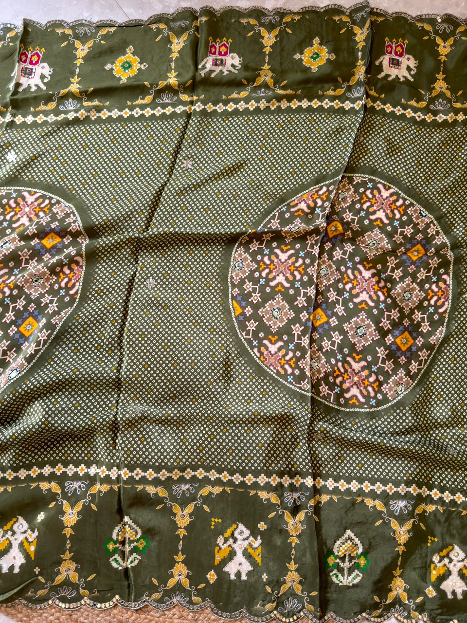 Traditional Patola and Bandhani Saree