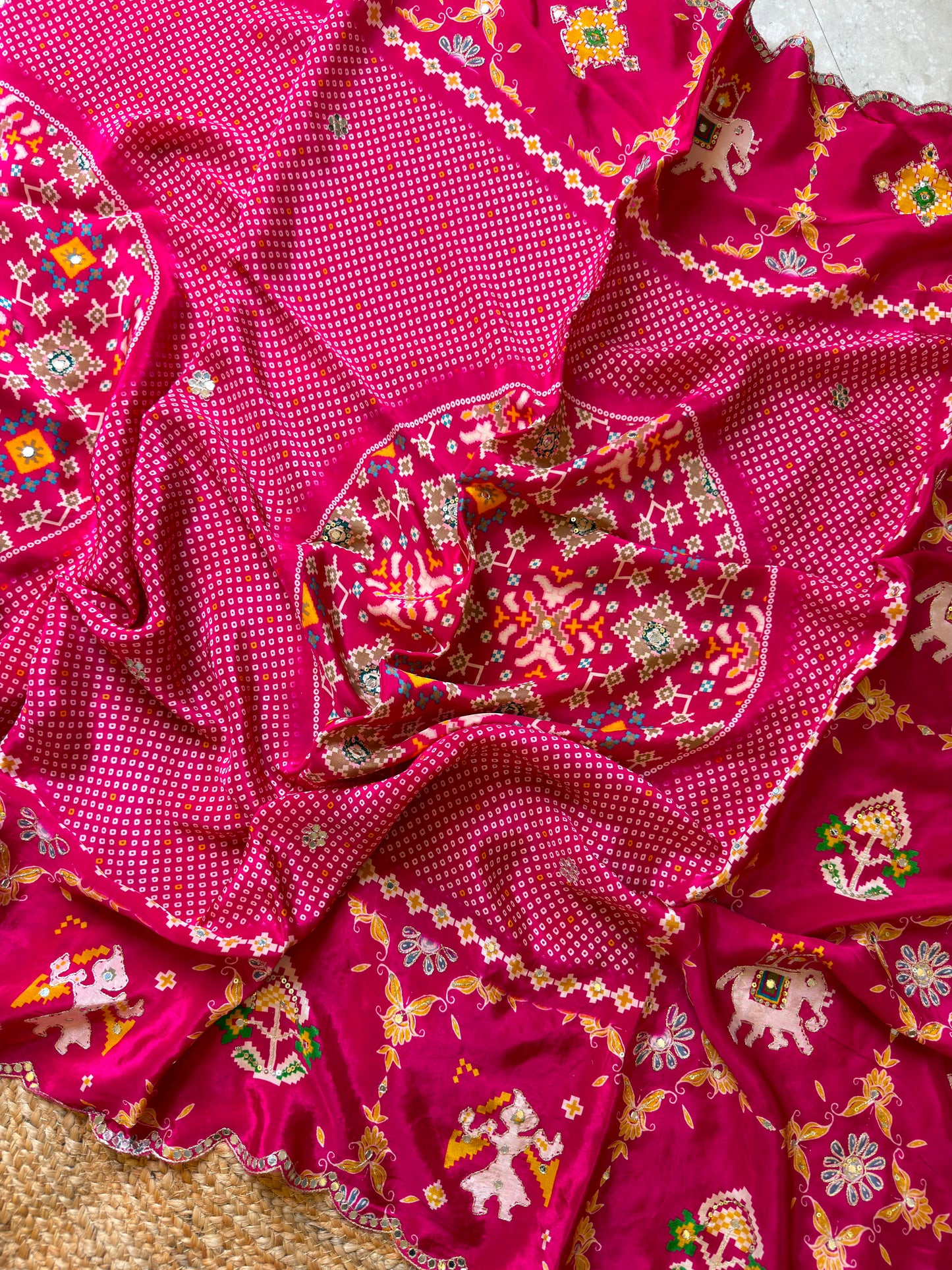 Traditional Patola and Bandhani Saree