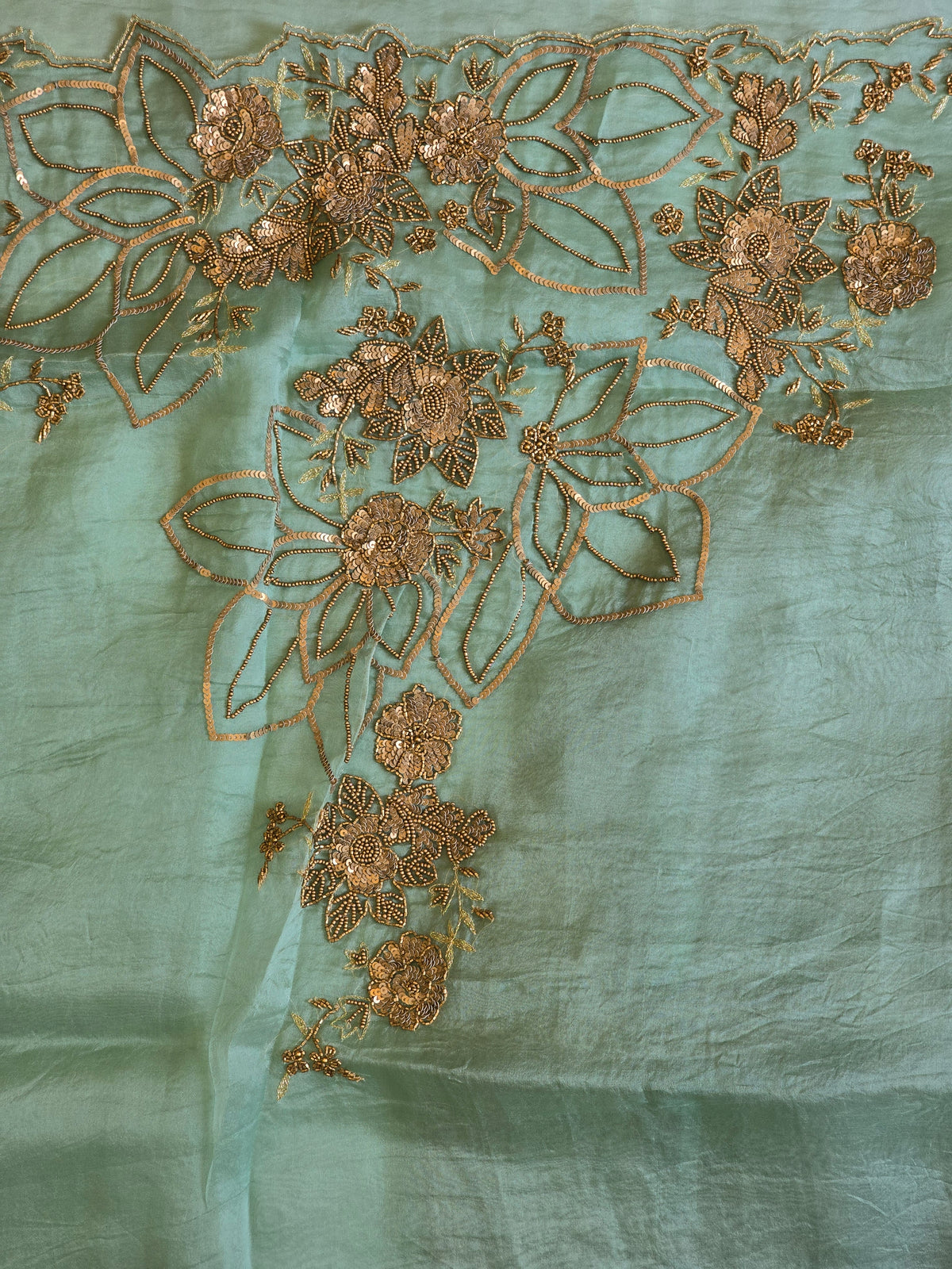 Pure Kora Entique Work Saree