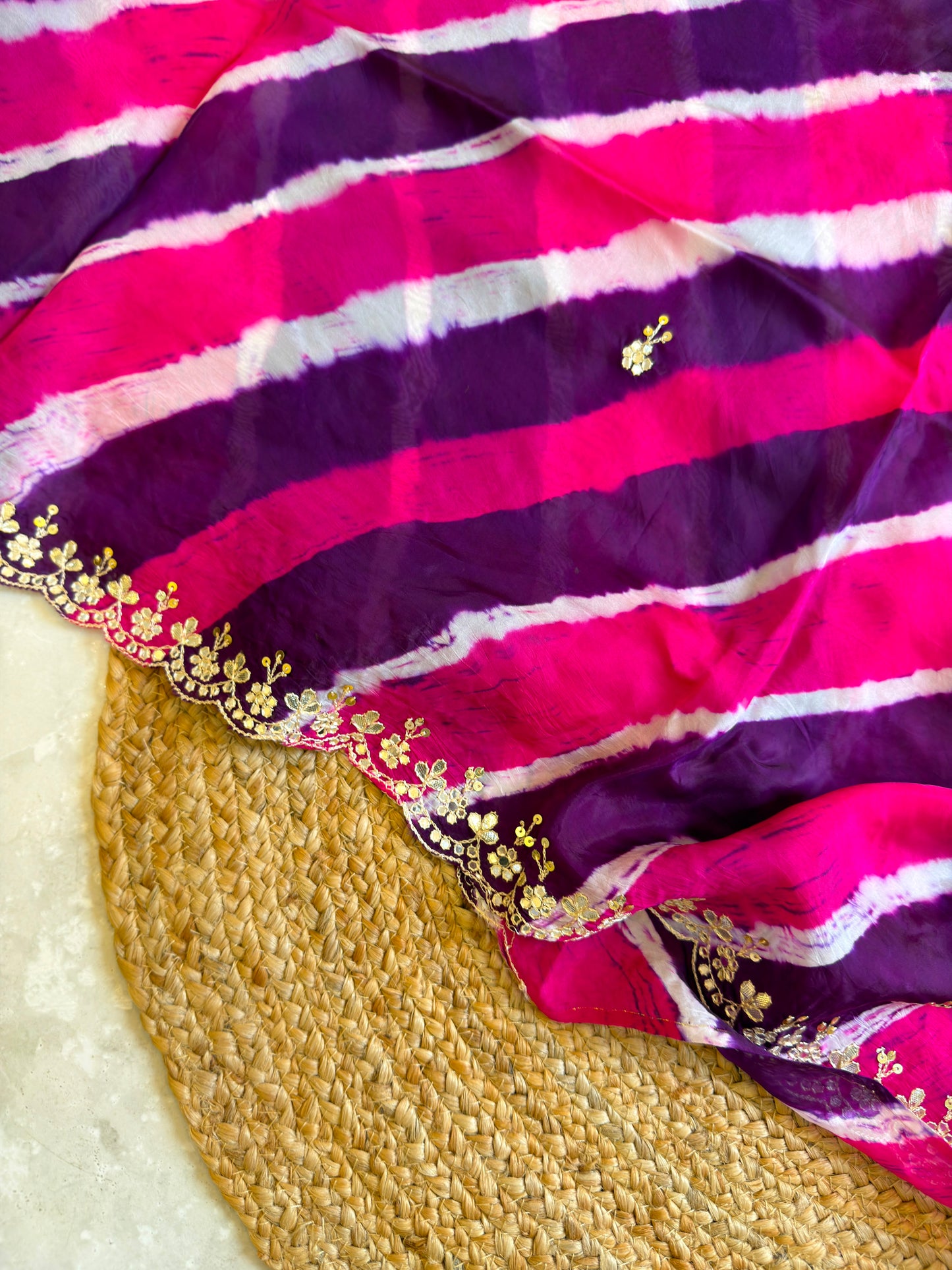 Lehriya Saree With Heavy Blouse