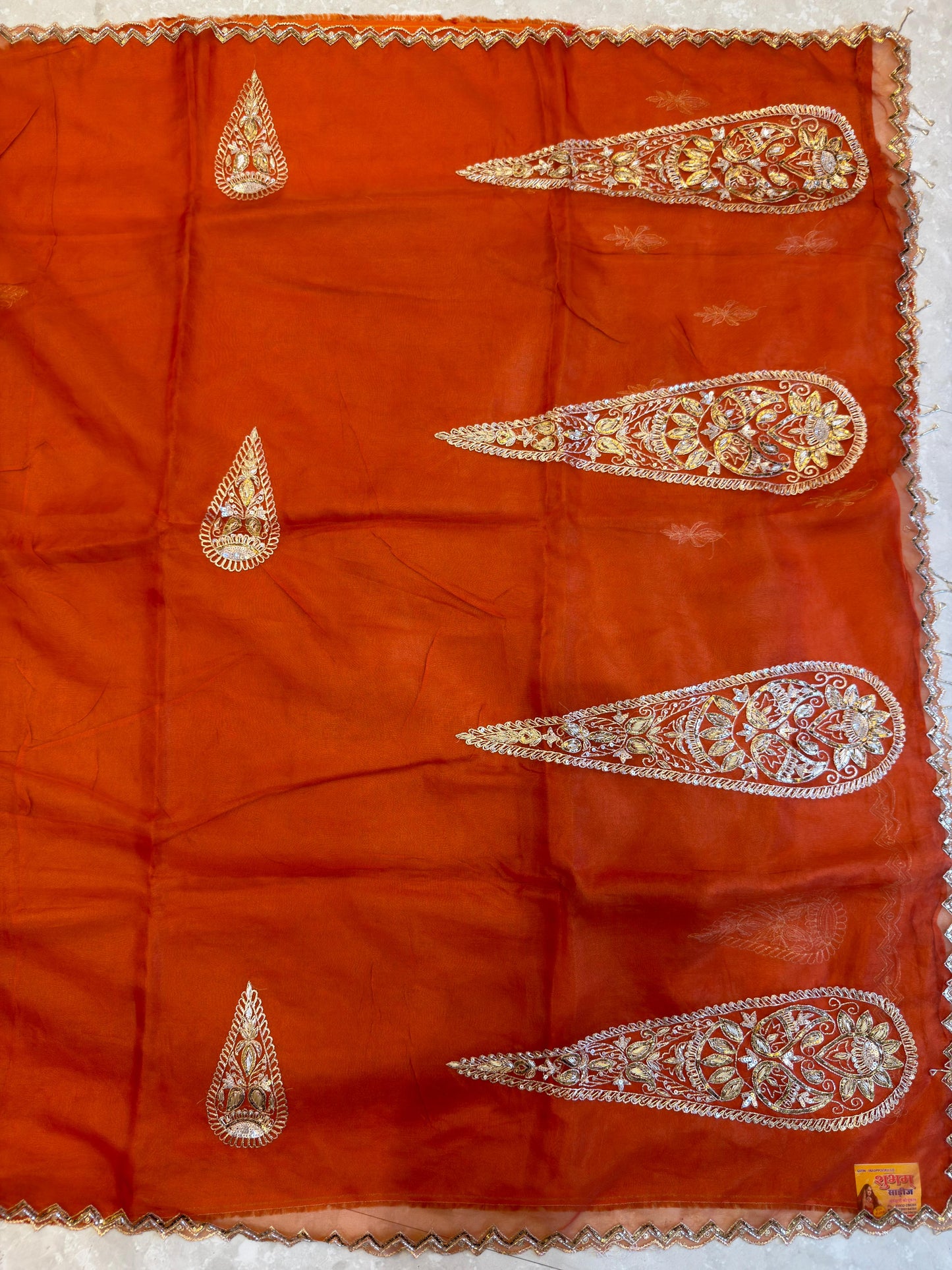 Organza Vintage Hand Work Saree
