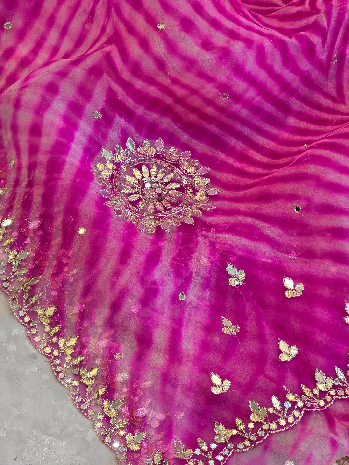 Pure Kora Silk Lehriya Saree