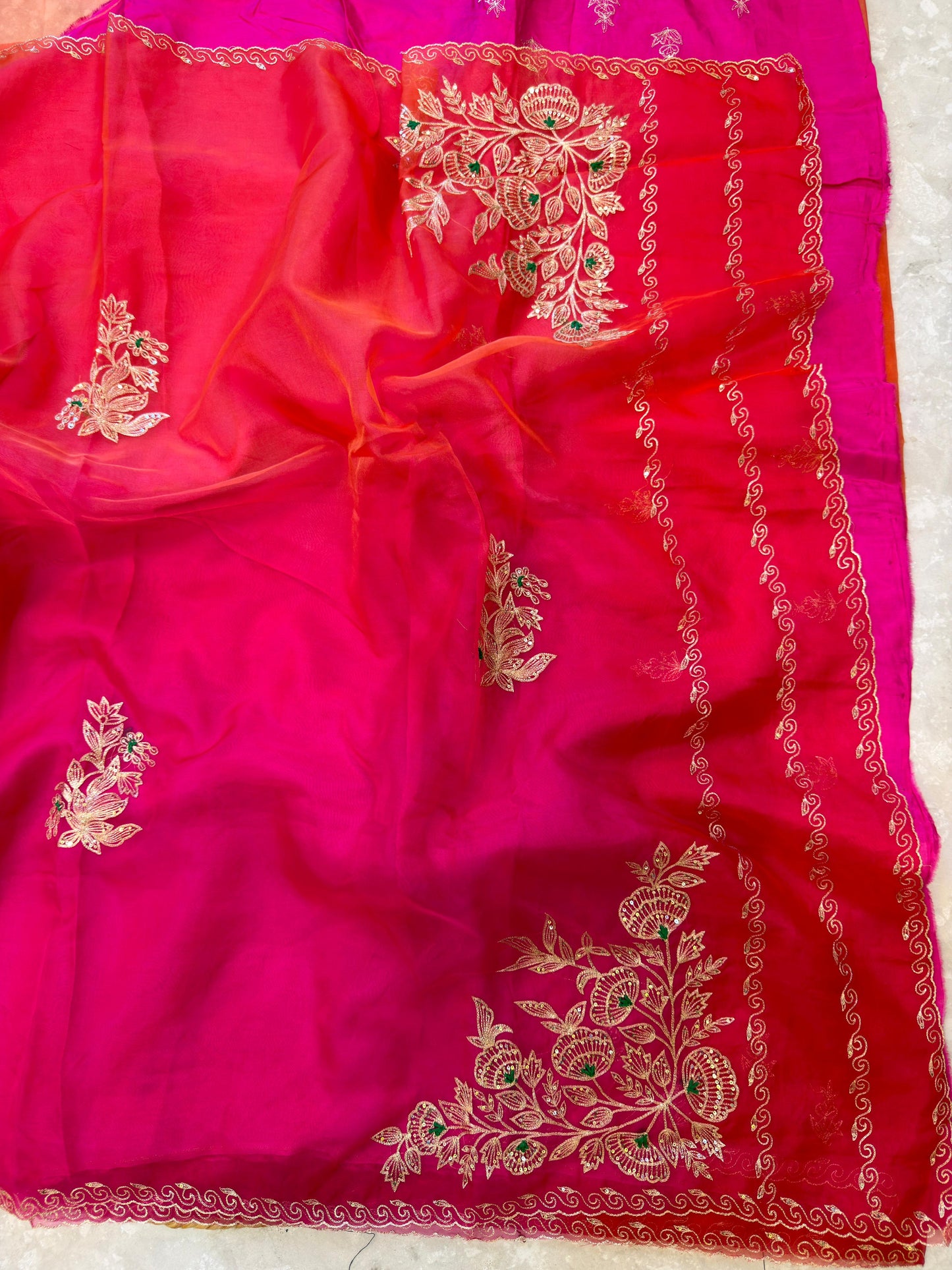 Multi Color Aari Work Saree