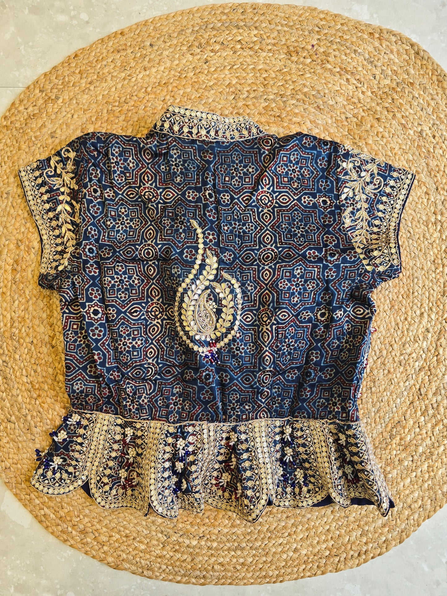 Designer Ajarakh Blouse Concept