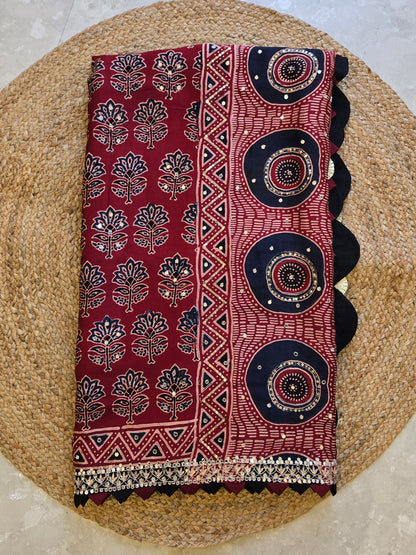 Pure Ajarakh Saree