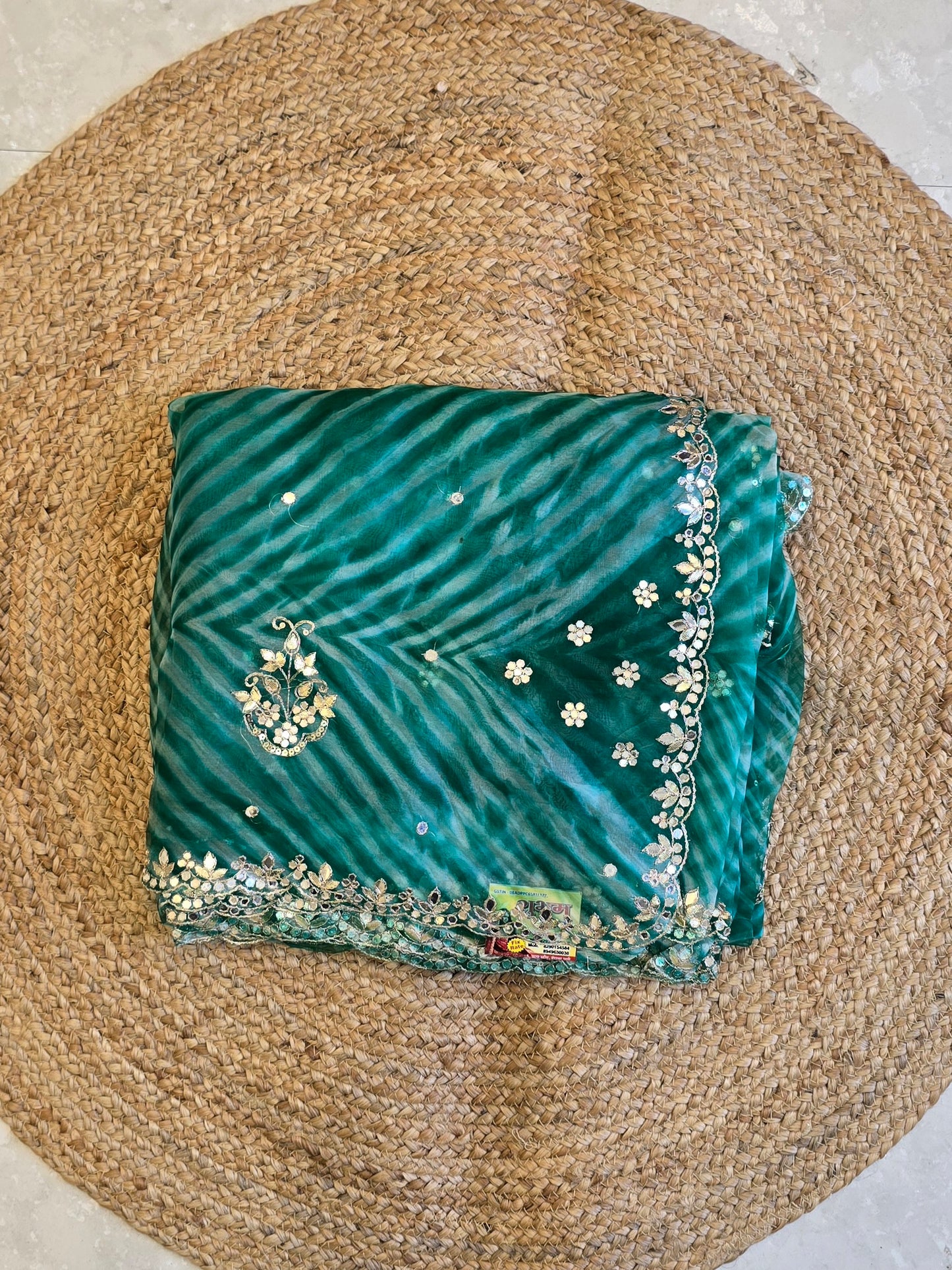 Pure Kora Silk Lehriya Saree