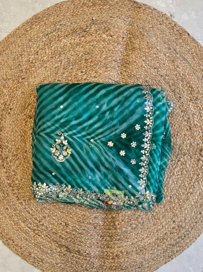 Pure Kora Silk Lehriya Saree