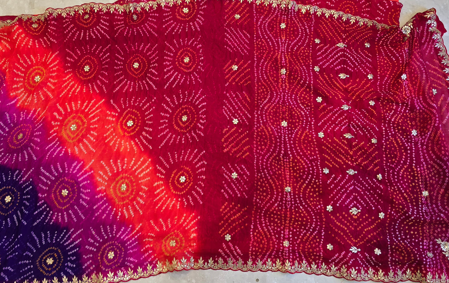 Multicolor Bandhani Saree
