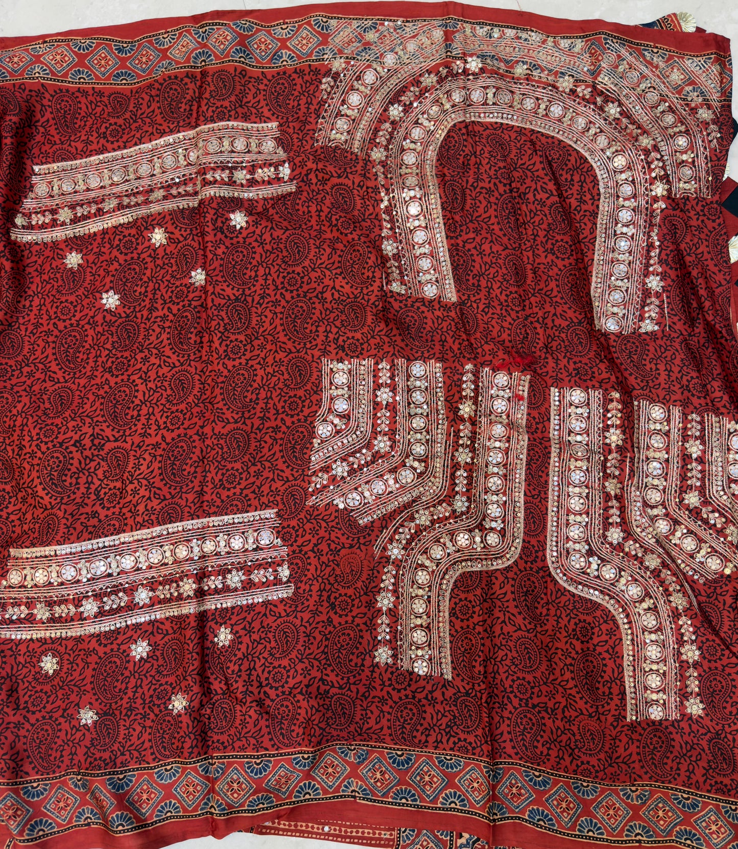 Pure Ajarakh With Heavy Blouse