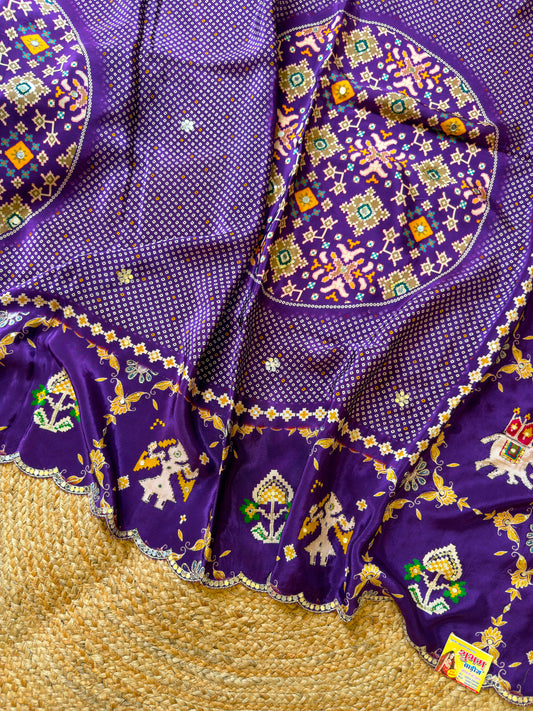 Traditional Patola And Bandhani Saree