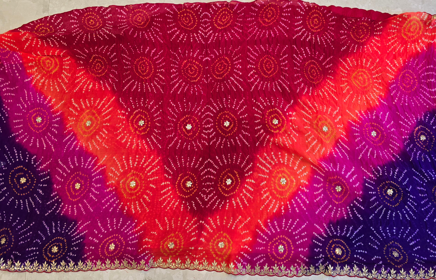 Multicolor Bandhani Saree