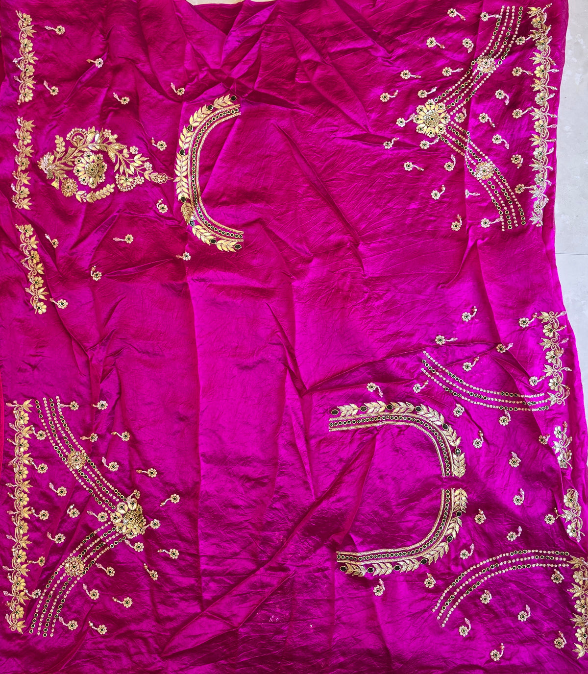 Pure Kora Silk Jewellery Work Saree