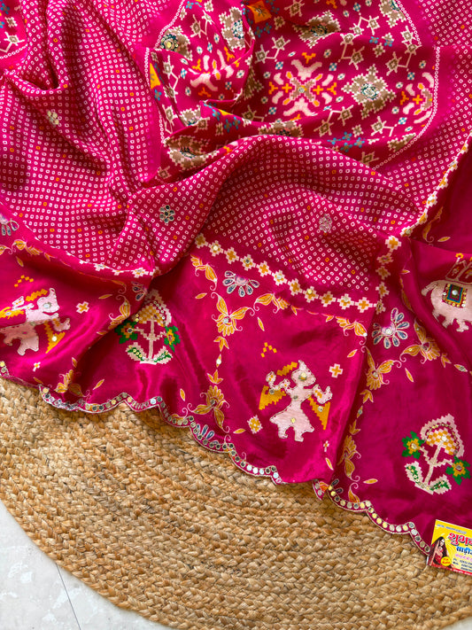 Traditional Patola and Bandhani Saree