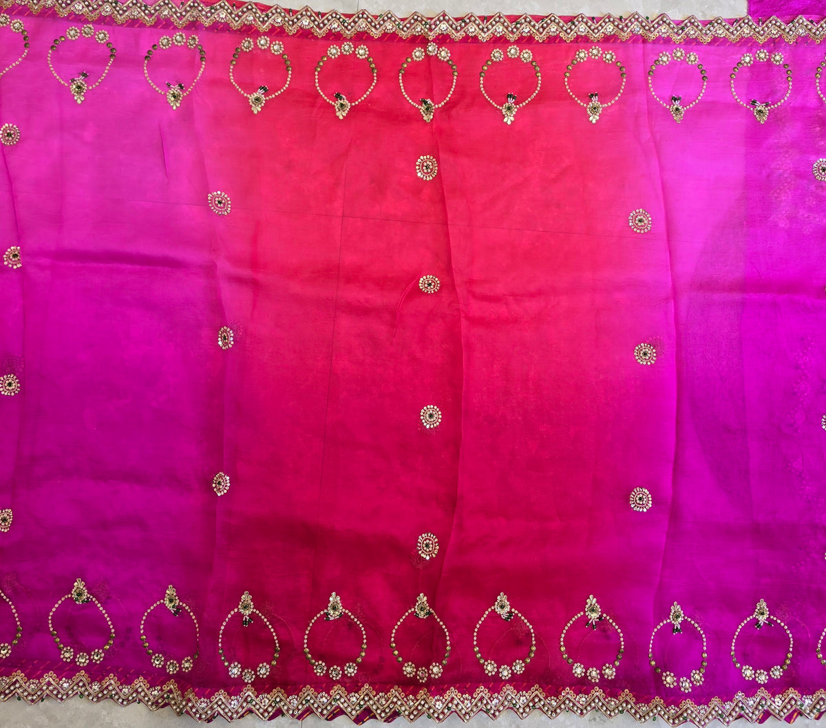 Pure Kora Silk Jewellery Work Saree
