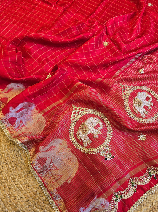 Elephant Motifs Saree