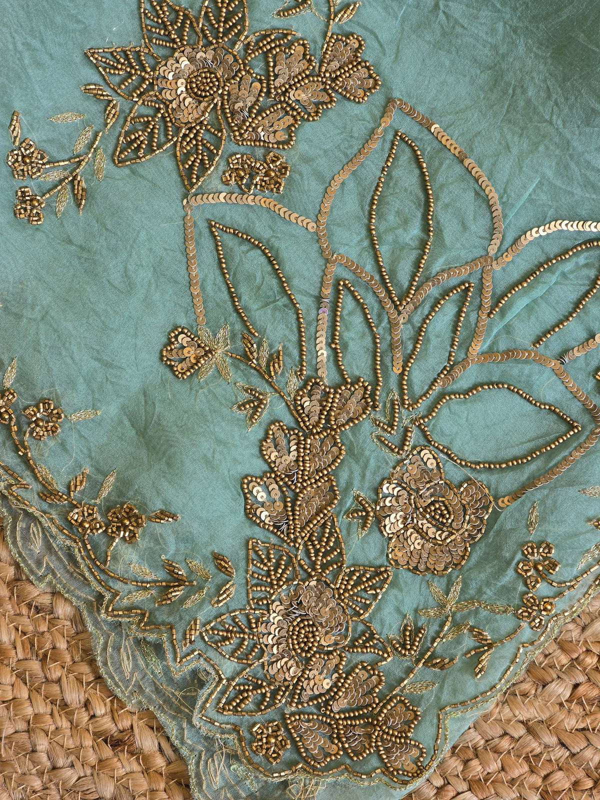 Pure Kora Entique Work Saree