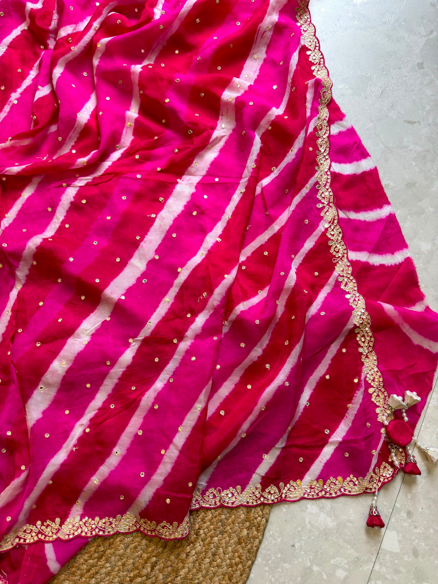 Lehriya Saree With Heavy Blouse