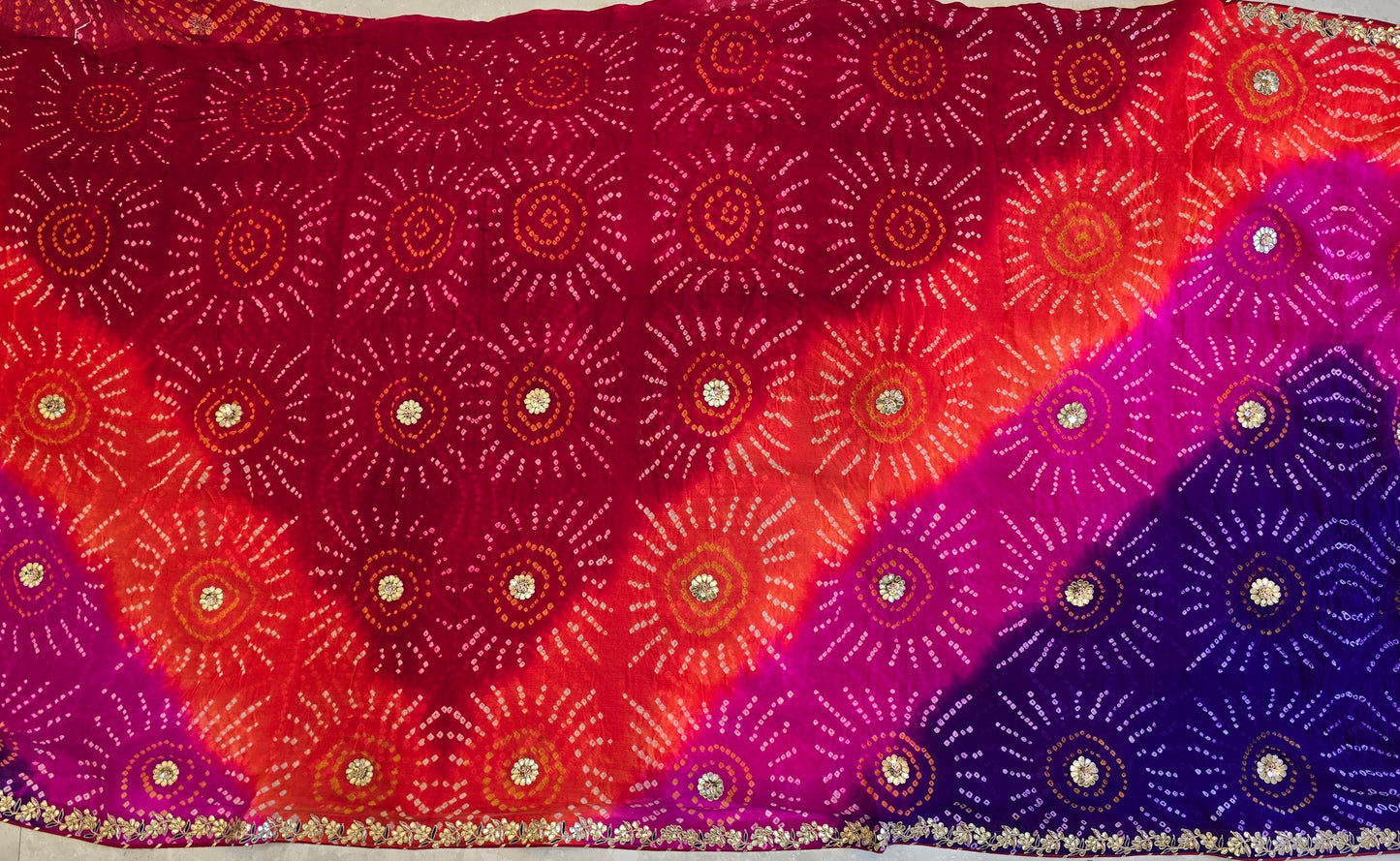Multicolor Bandhani Saree