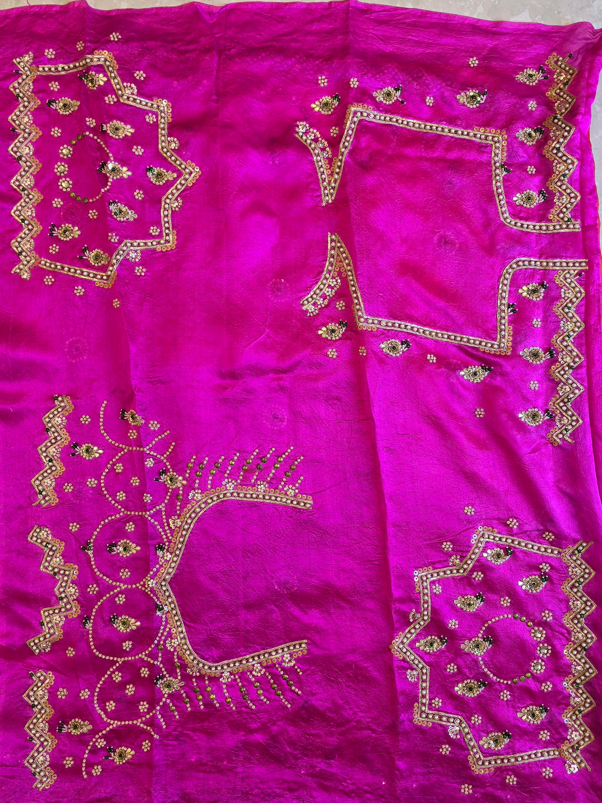 Pure Kora Silk Jewellery Work Saree