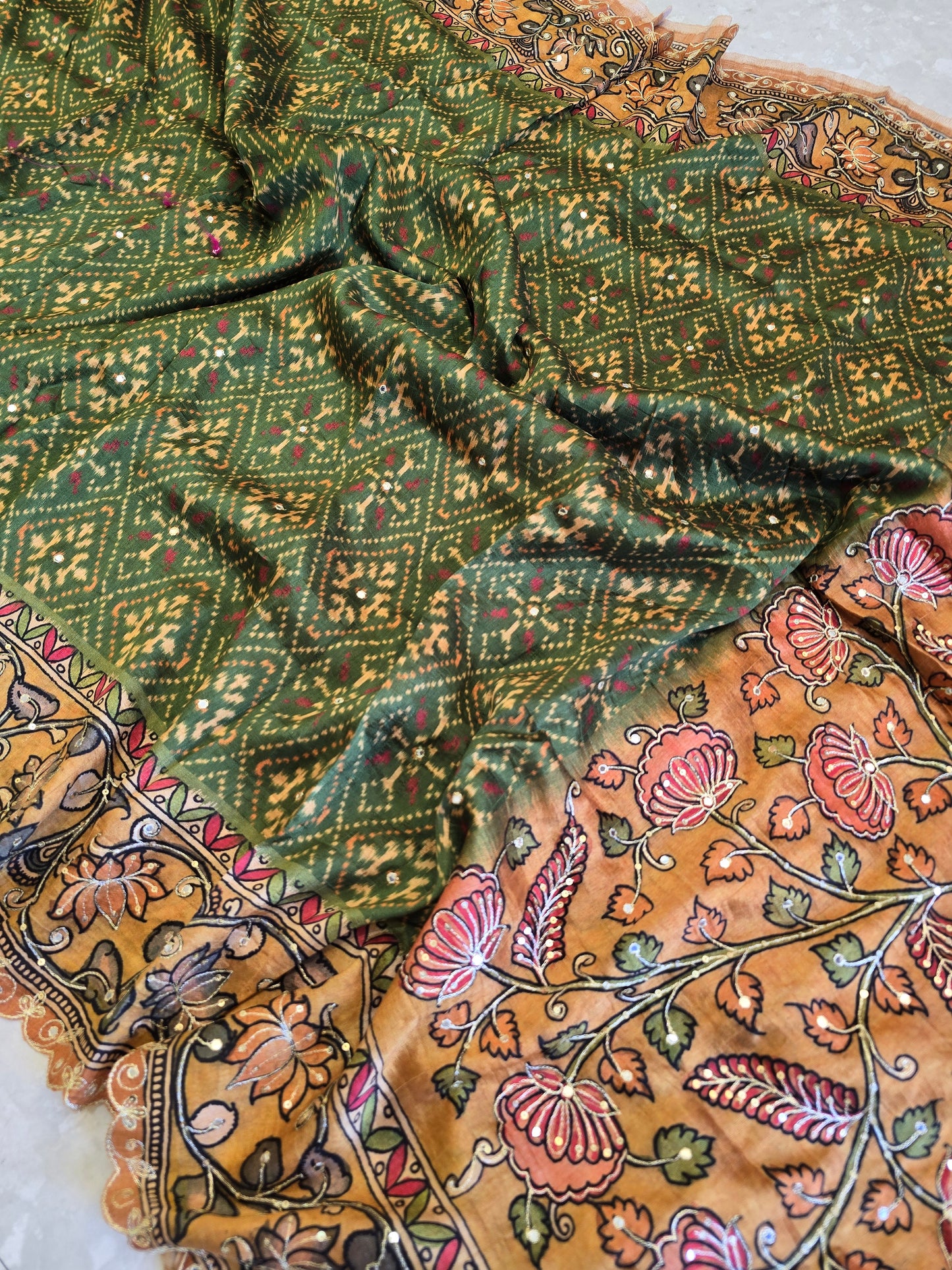 Patola x Kalamkaari Saree