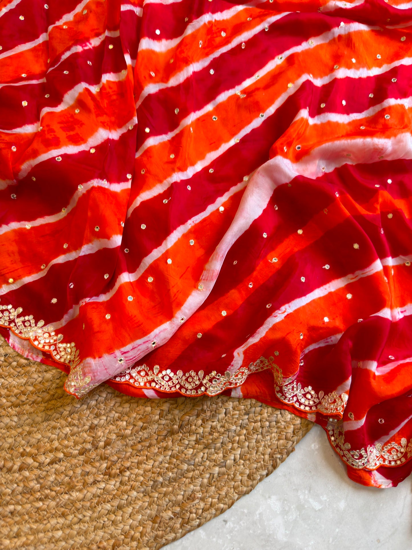 Lehriya Saree With Heavy Blouse