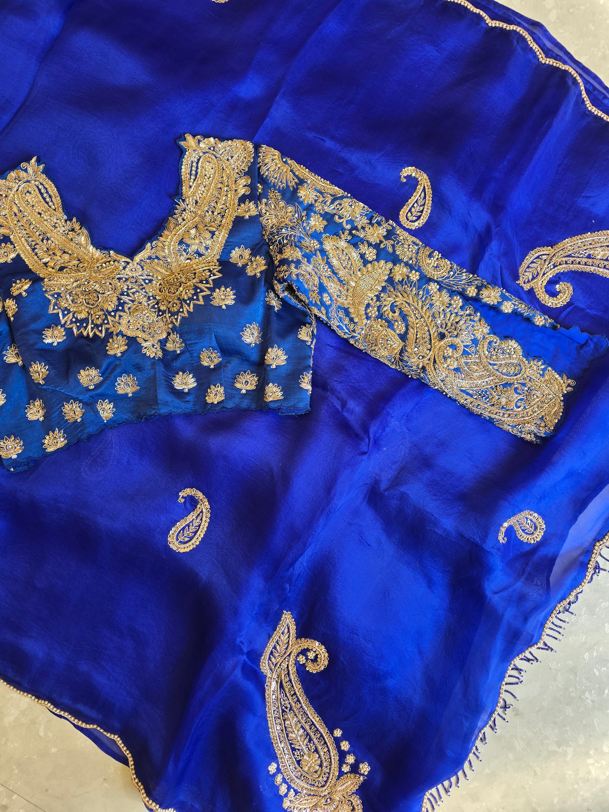 Pure Kora Silk Heavy Blouse Saree