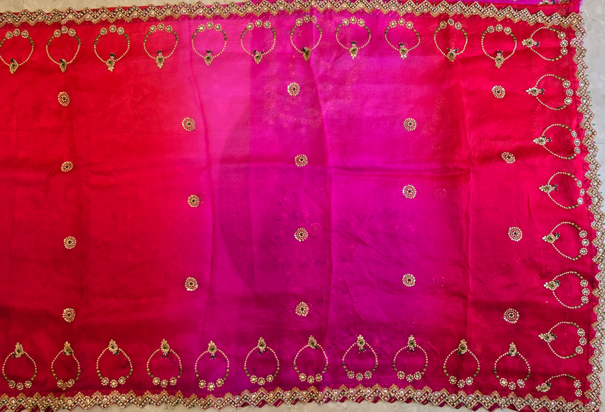 Pure Kora Silk Jewellery Work Saree