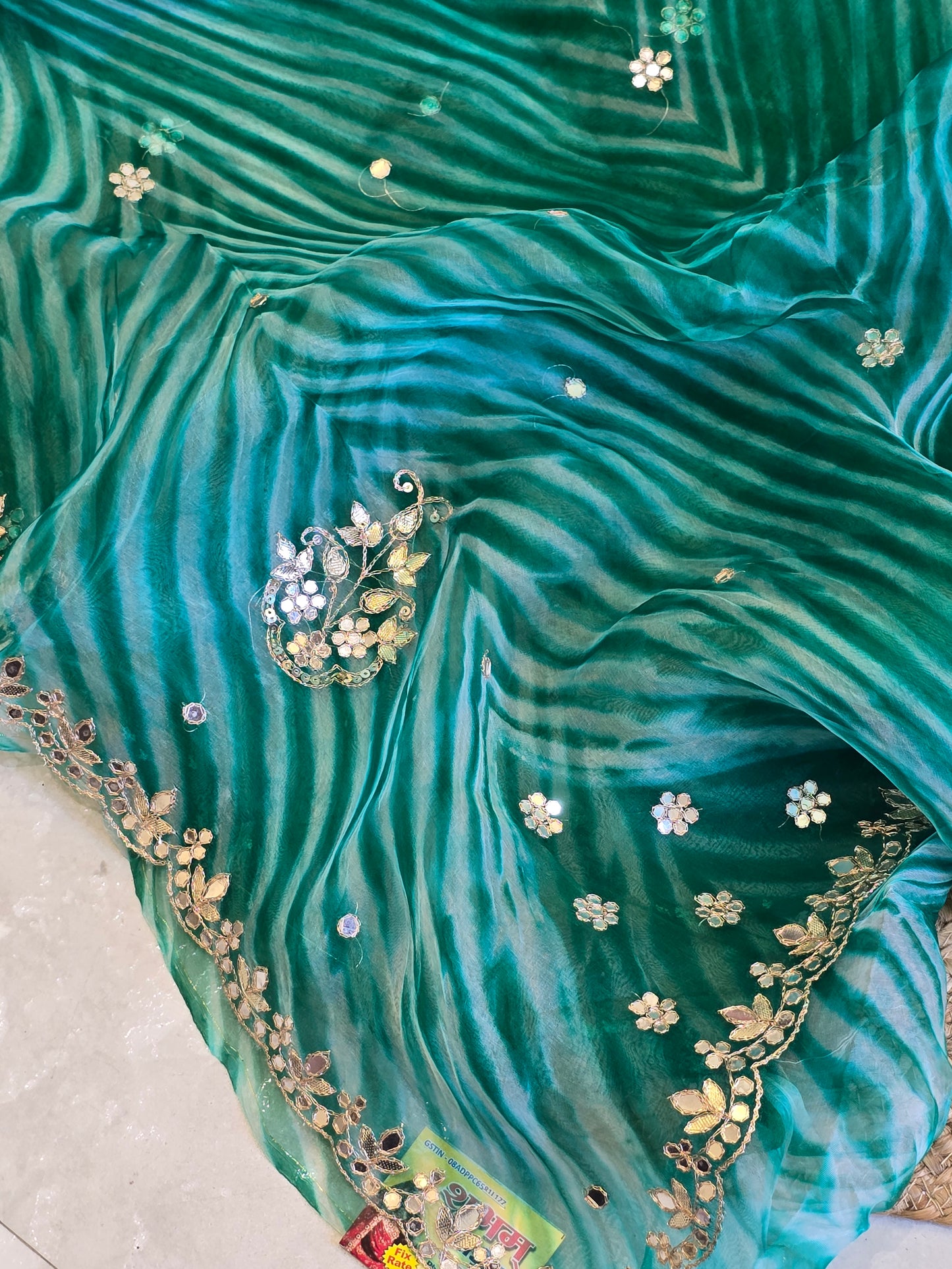 Pure Kora Silk Lehriya Saree