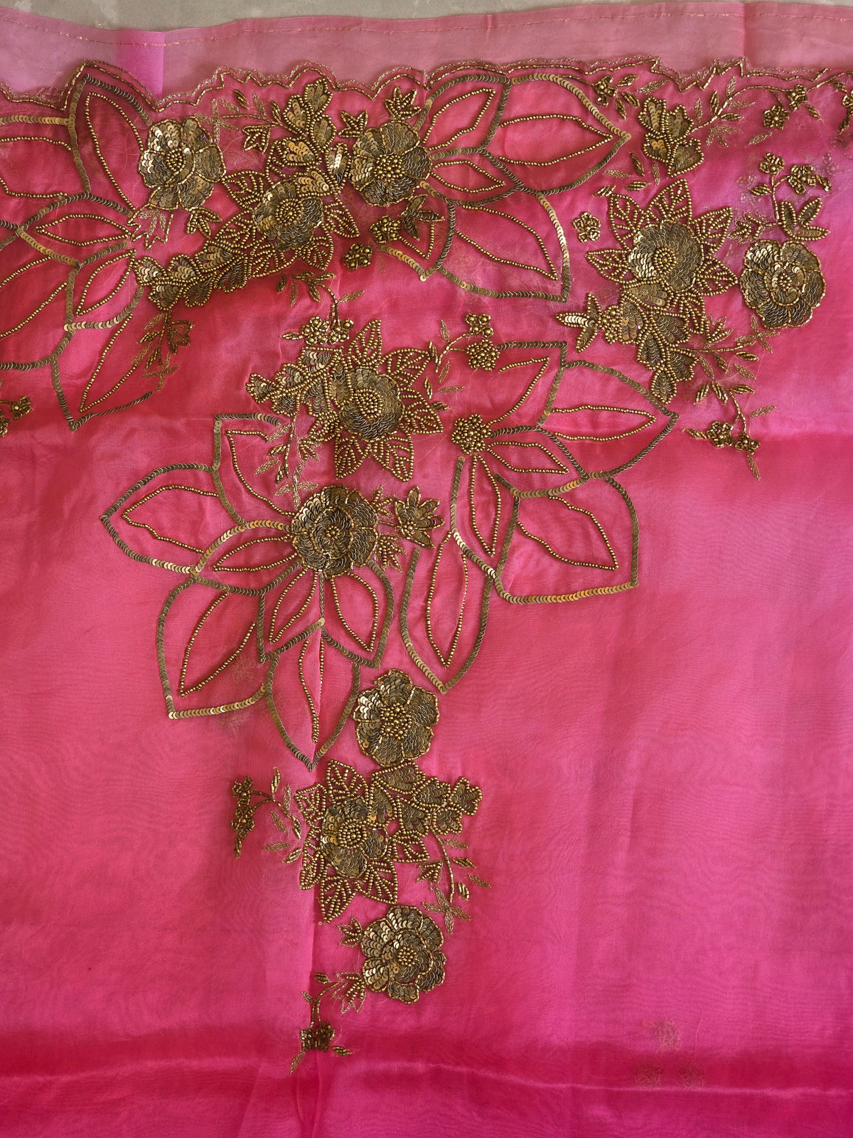 Pure Kora Entique Work Saree