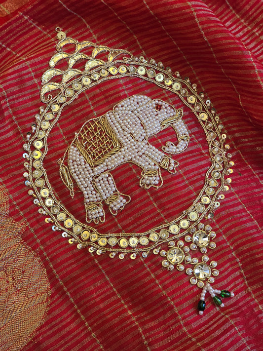 Elephant Motifs Saree