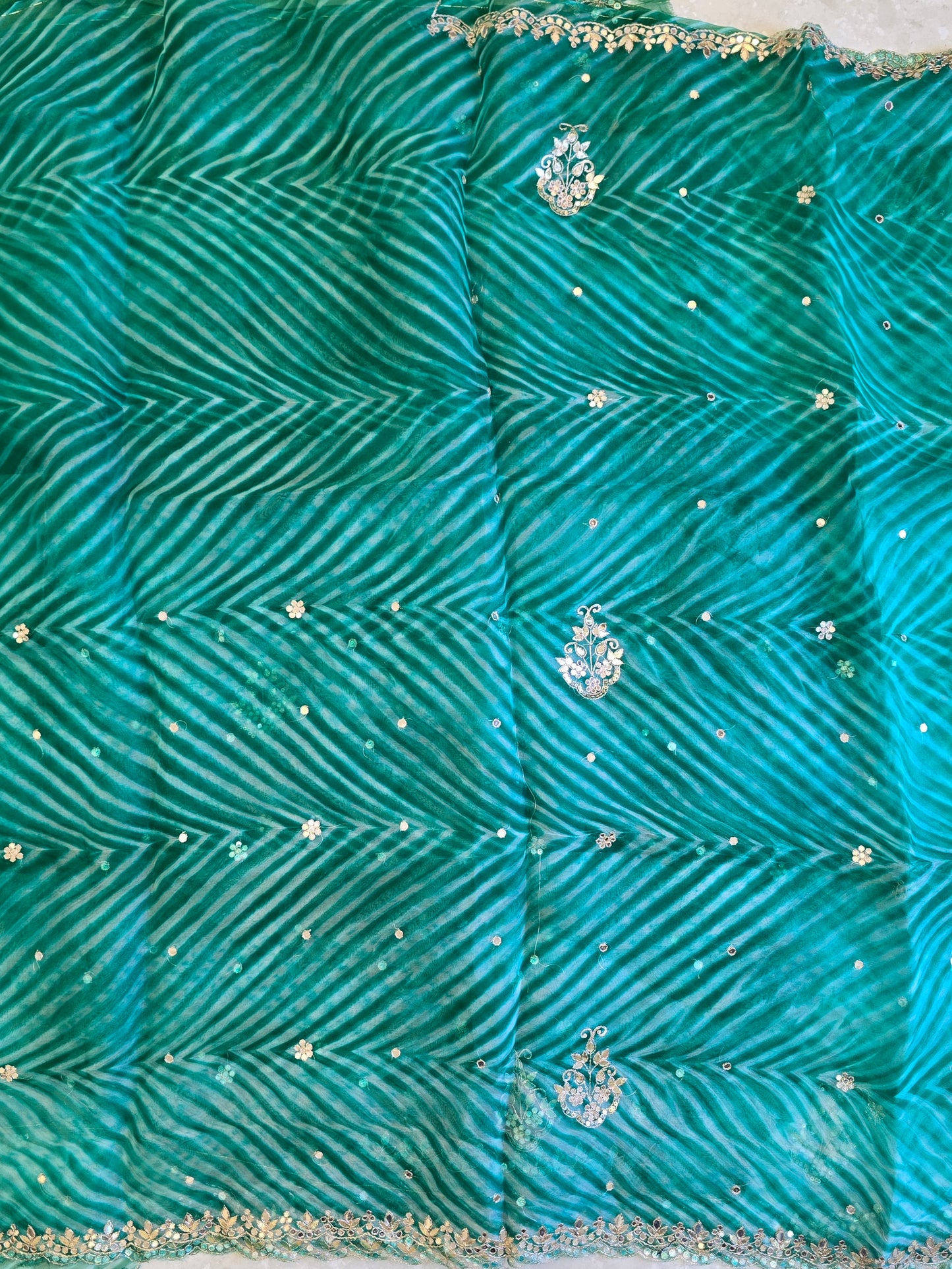 Pure Kora Silk Lehriya Saree