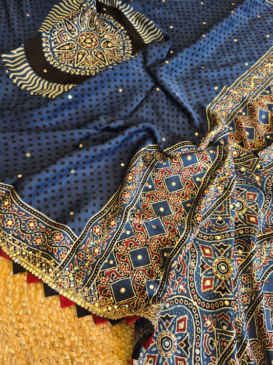 Pure Ajarakh Saree