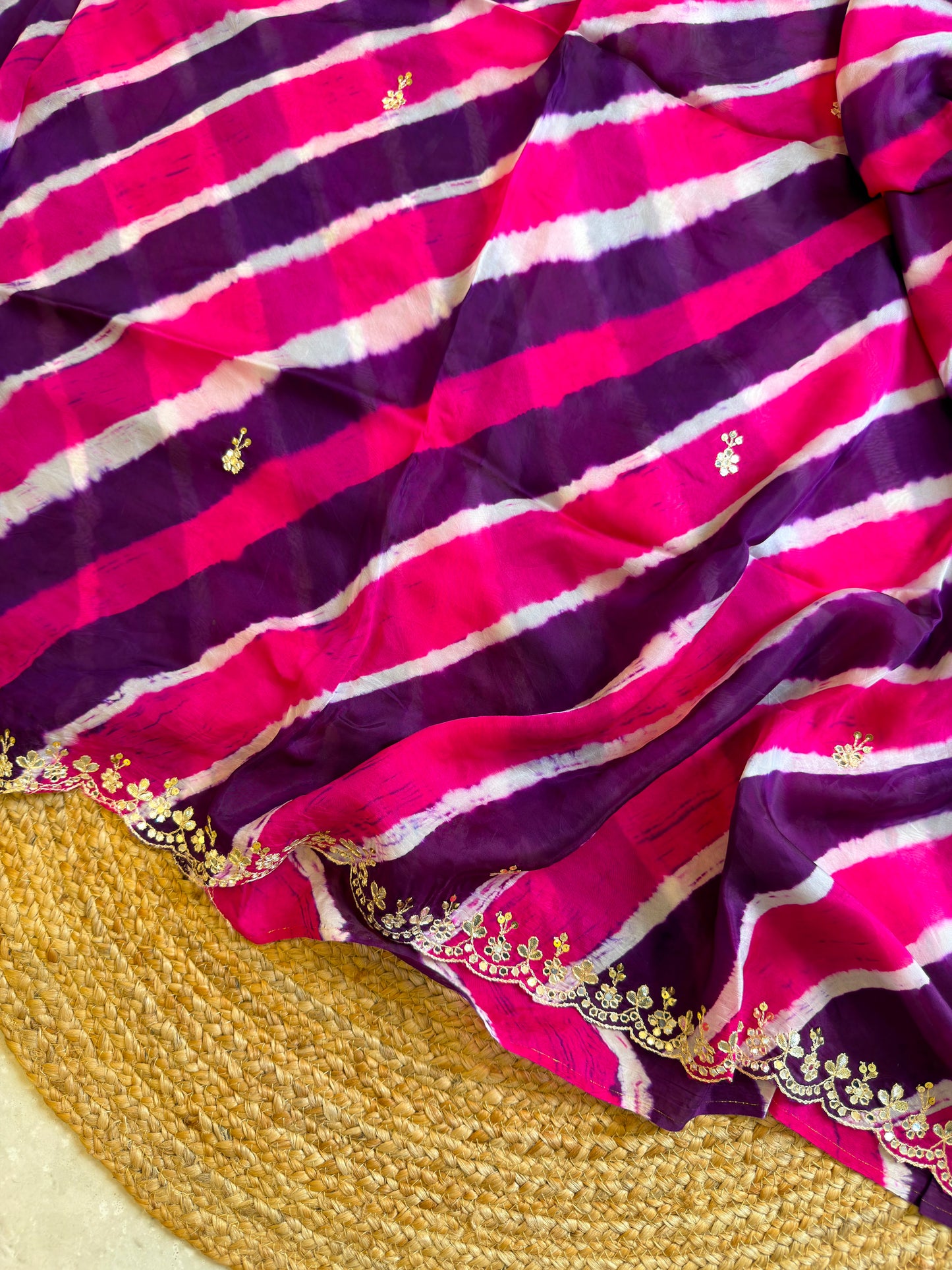 Lehriya Saree With Heavy Blouse