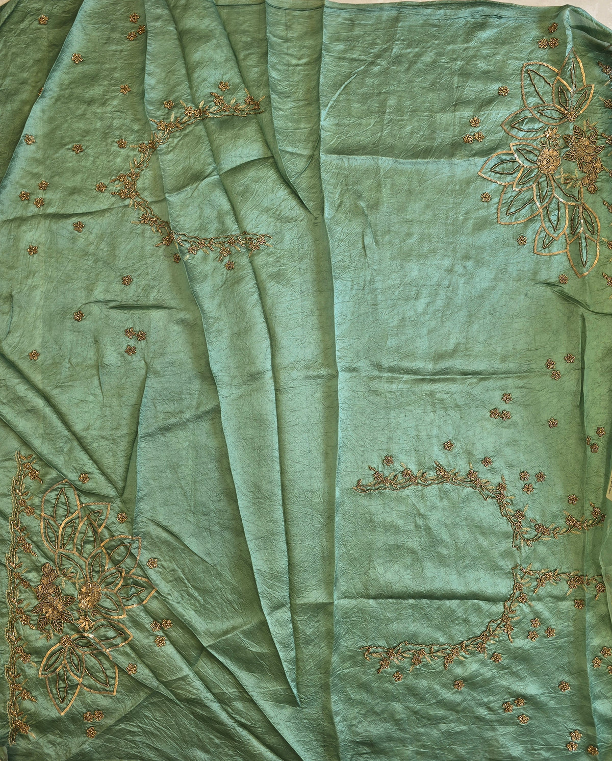 Pure Kora Entique Work Saree