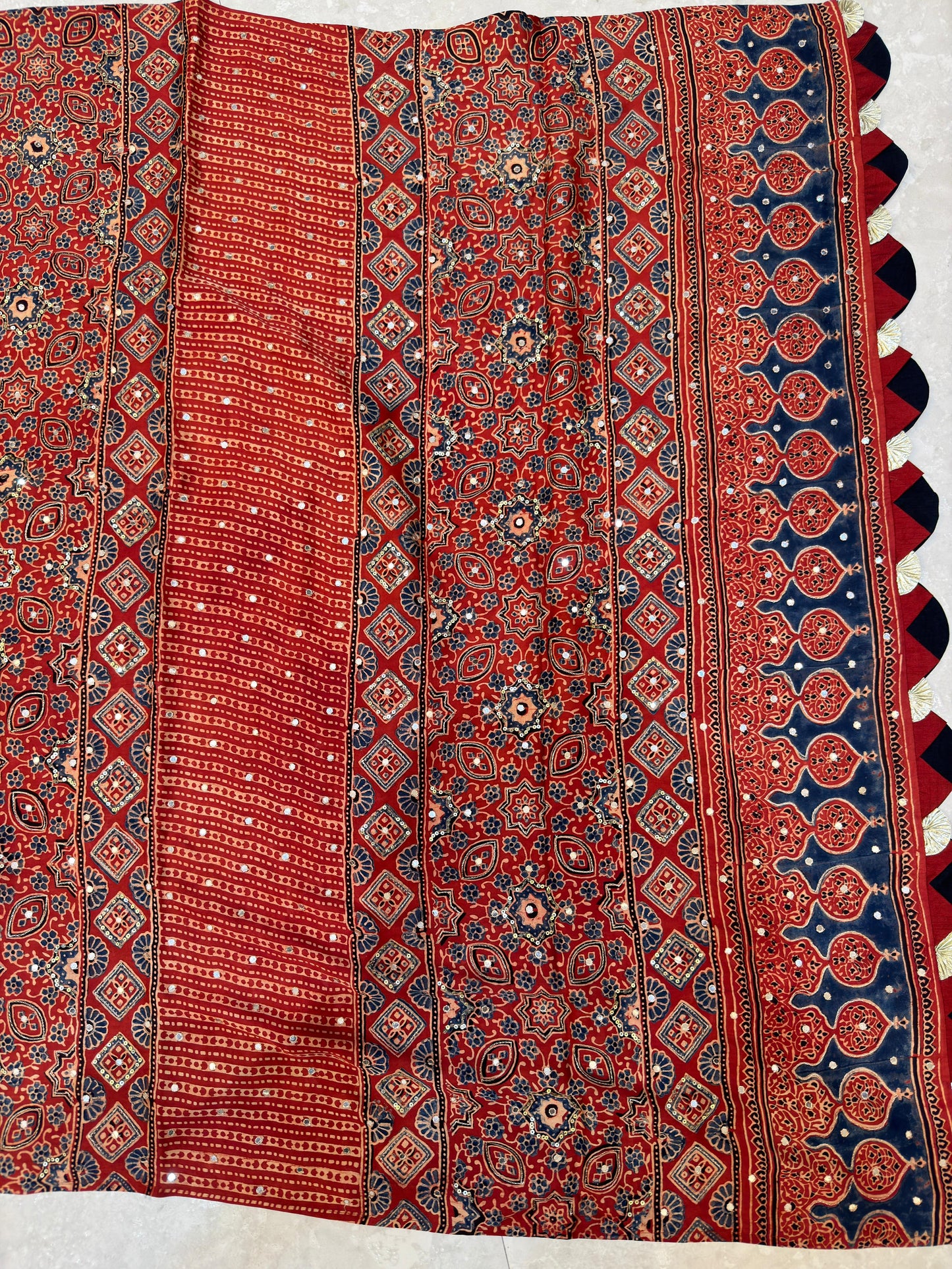 Pure Ajarakh With Heavy Blouse